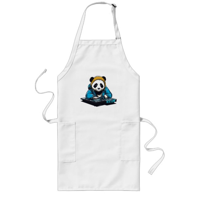 Delantal Largo DJ Kawaii Panda (Frente)