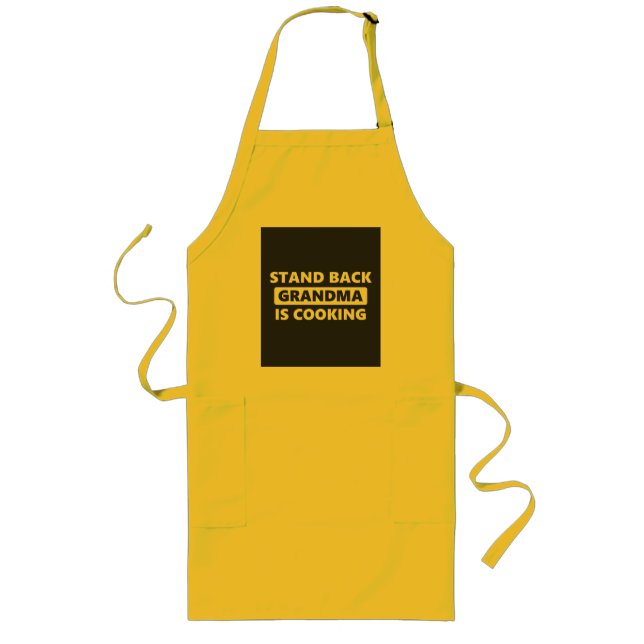 Delantal Largo Échate para atrás abuela está cocinando (Frente)