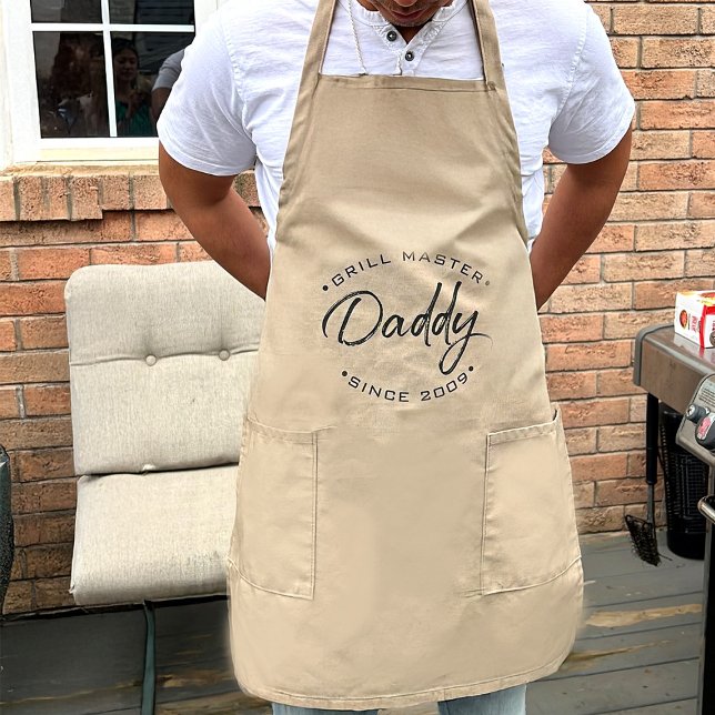 Delantal Largo El año Personalizado de Grill Master Daddy persona (Actual product ordered of Grill Master Daddy Apron, personalized with year for Father's Day gift..)