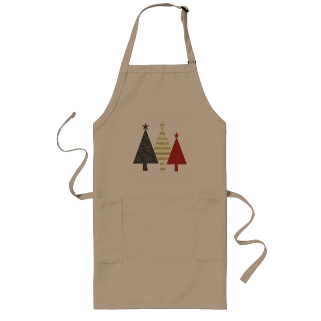 Delantal Largo El árbol de Navidad elegante patrón minimalista (Frente)