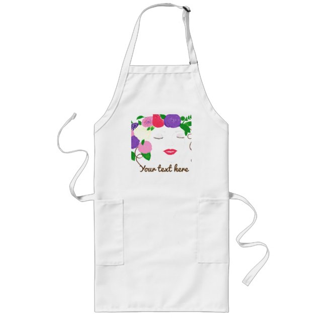 Delantal Largo El arte de las mujeres personaliza el Apron (Frente)