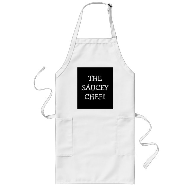 Delantal Largo El chef de Saucey >Divertidos sobre el pronso (Frente)