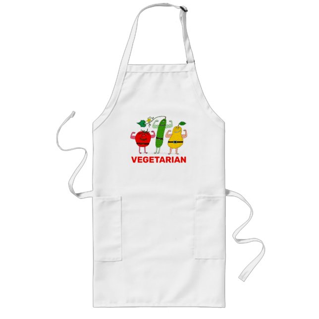 Delantal Largo El peñón de las verduras vegetarianas (Frente)