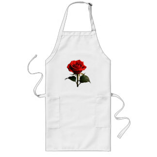 Delantal Largo Elegante Bloom Rojo El Último Apron Floral
