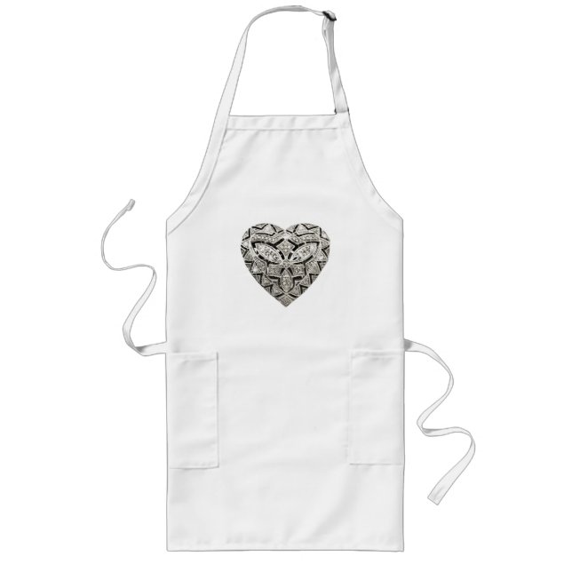 Delantal Largo Elegante diseñador Heart Apron (Frente)