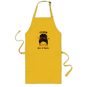 Delantal Largo Enseñar e inspirar el desordenado arte gráfico de 