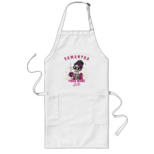 Delantal Largo Escuela personalizada Zombie Coffee Cansado Moms C