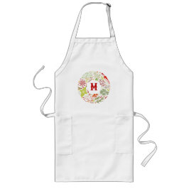 Delantal Largo Especie - Monograma personalizado Nombre Apron