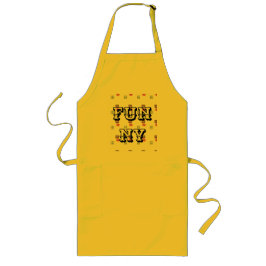 DELANTAL LARGO ESTILO MODERNO -FUNNY-BLACK-RED-BLANCO-AMARILLO-