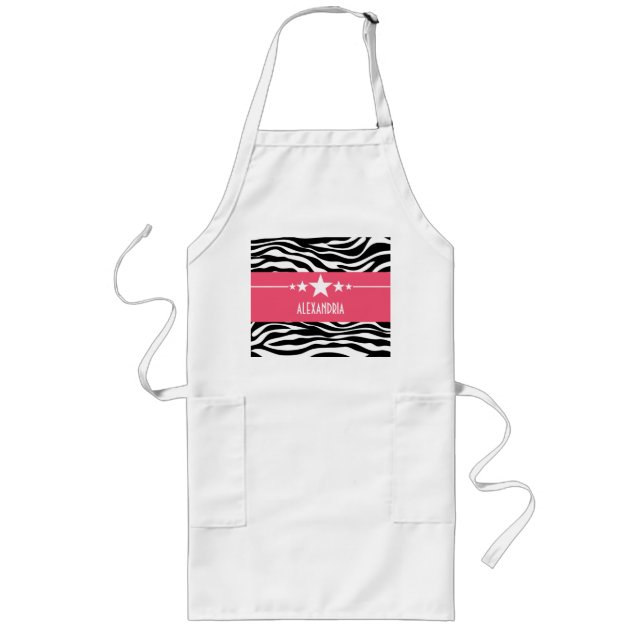 Delantal Largo Estrella Rosa Sassy Zebra Apron (Frente)