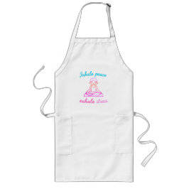 Delantal Largo Estrés de inhalación de paz | Gráfica de yoga aten