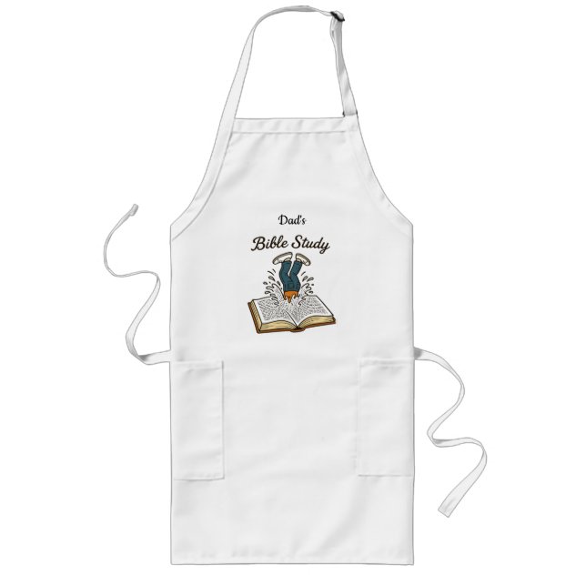 Delantal Largo Estudio de la Biblia de papá (Frente)