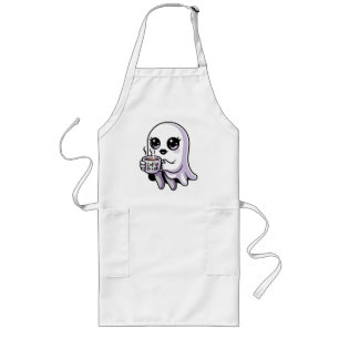 Delantal Largo Fantasma de dibujos animados Kawaii con medias de 