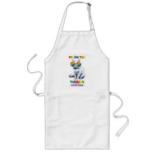 Delantal Largo Feline The Purride - Gato LGBTQ del Orgullo Guay