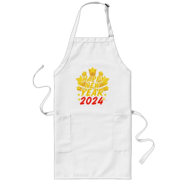 Delantal Largo Feliz Año Nuevo 2024  (Frente)
