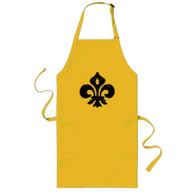 Delantal Largo Fleur de lis metálico (negro) (Frente)