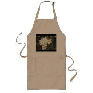 Delantal Largo Flores blancas, Plumeria, en Apron