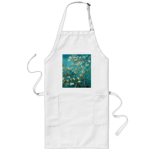 Delantal Largo Flores de almendro de Van Gogh Clasicismo Impresio (Frente)