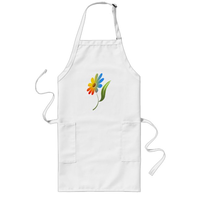 DELANTAL LARGO FLORES DE RAINBOW (Frente)