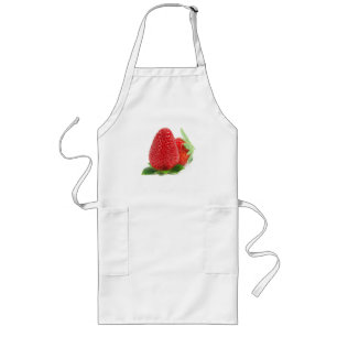 Delantal Largo Fresas en blanco