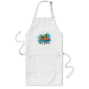 Delantal Largo Fresco resistente - Verano - Frutas tropicales acu