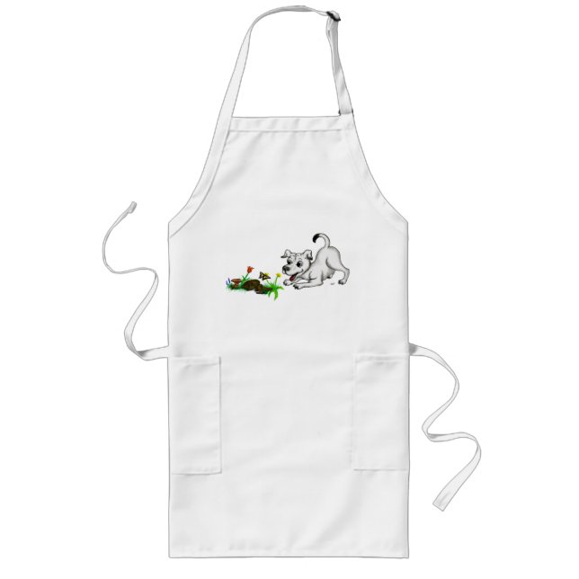 Delantal Largo Frühlingserwachen, Welpe mit Schmetterling (Frente)