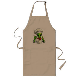 Delantal Largo Funny Alien Chef Design Cute Space Cook With Chef