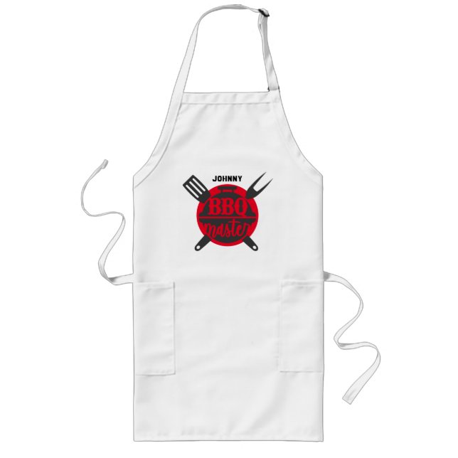Delantal Largo Funny BBQ Master Backyard Chef Personalizado (Frente)