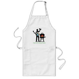 Delantal Largo Funny Black Silhouette Grill Dad Fitness Photo