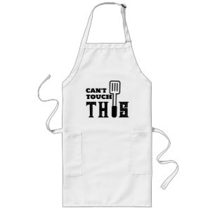 Delantal Largo Funny cocinera con bolsillos no puede tocar esto