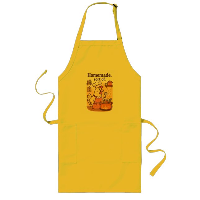 Delantal Largo Funny Cooking Chicken Apron – Hen Making Soup (Frente)