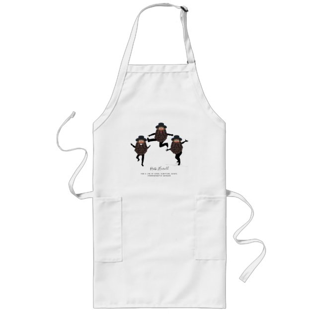Delantal Largo FUNNY Dancing RABBI personalizado con texto (Frente)