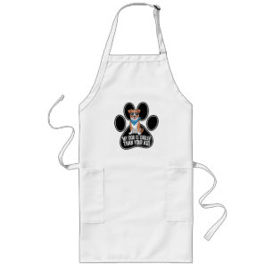 Delantal Largo Funny Dog Design: 'Mi perro es más frío que tu hij
