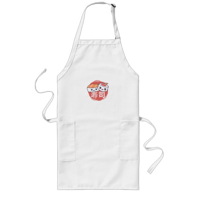 Delantal Largo Funny Sushi Personalizado Design (Frente)