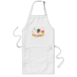 Delantal Largo Galletas de Halloween Panadero Hornear Caramelo