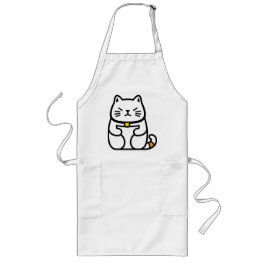 Delantal Largo Gato afortunado japonés o Maneki-Neko