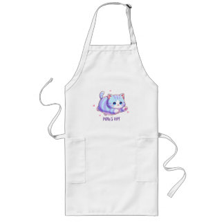 Delantal Largo Gato Lavanda Volador Kawaii Adorable