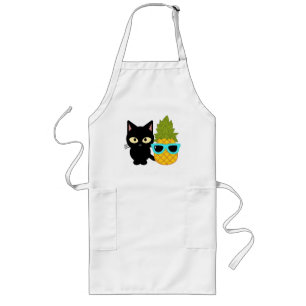 Delantal Largo gatos y piña son los mejores amigos