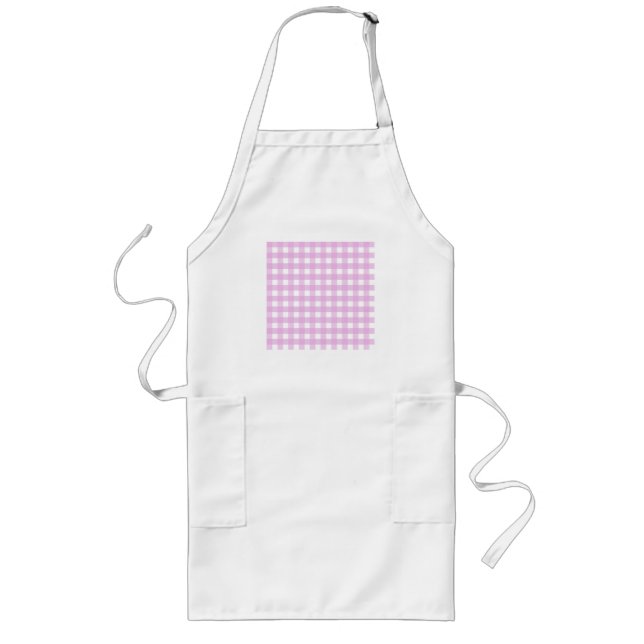 Delantal Largo gingham rosa pálido (Frente)