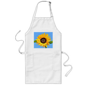 Delantal Largo Girasol amarillo contra el sol en el cielo azul - 