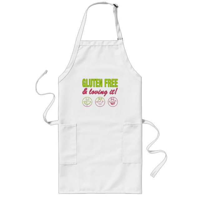 Delantal Largo ¡Gluten gratis y amoroso! Alergia Gluten Celiac (Frente)