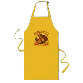 Delantal Largo Gobble y'all western Thanksgiving