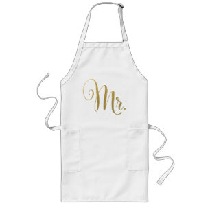 Delantal Largo Gold His n Hers Mr & Mrs Matching Aprons