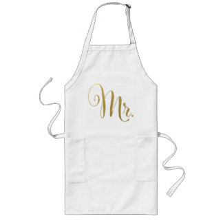 Delantal Largo Gold His n Hers Mr & Mrs Matching Aprons