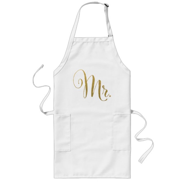 Delantal Largo Gold His n Hers Mr & Mrs Matching Aprons (Frente)