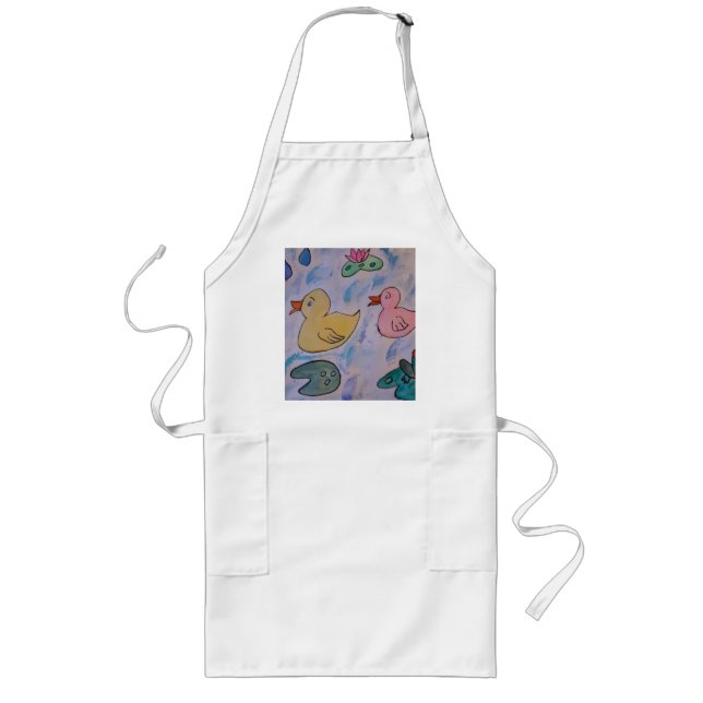 Delantal Largo Gotas de lluvia en Ducklings Apron (Frente)
