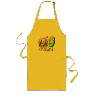 Delantal Largo 🍔 🥒 Gracioso Food Pun Apron - "Eres el ladrón pa