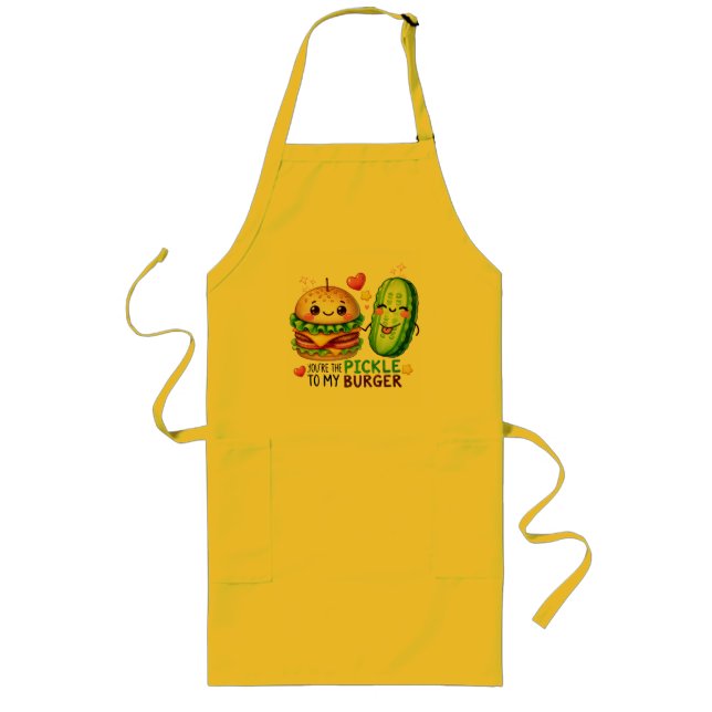 Delantal Largo 🍔 🥒 Gracioso Food Pun Apron - "Eres el ladrón pa (Frente)