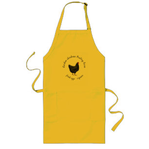 Delantal Largo Granja de pollo amarillo negro larga en el cielo