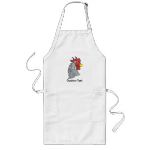 Delantal Largo Gray Rooster's Head
